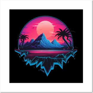 80's Retrowave Synth Island Posters and Art